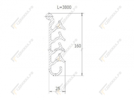 Брызговик межколесный с антибрызговой защитой дл.4м 131010420