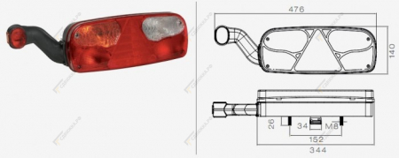 Фонарь Ecopoint I задний левый с повторителем 252210001