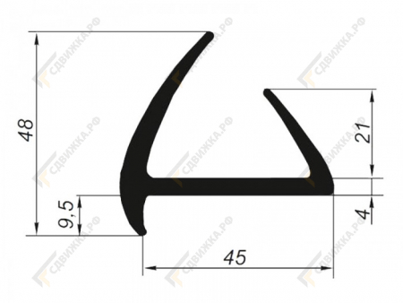 Уплотнитель 5011 ТЭП для фургонов 30м