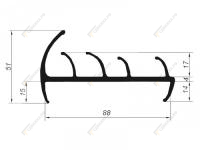 Уплотнитель 5018 ТЭП на двери фургона  88мм внутр L=30м