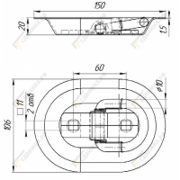 Кольцо крепления груза 3т с чашкой 9086