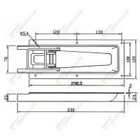 Бортовой замок врезной 9036