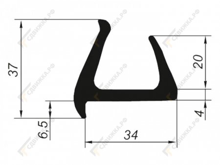Уплотнитель 5012/2012 на двери фургонов 2,6 м