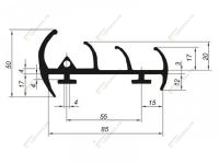 Уплотнитель 5022ТЭП с крепёжным пазом 85мм 30м