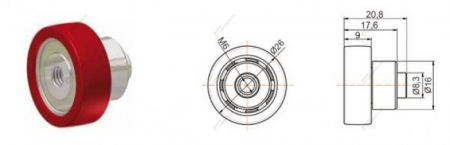 Ролик роликовой тележки в пластике Versus 13201001/SVR-0014 D=26мм