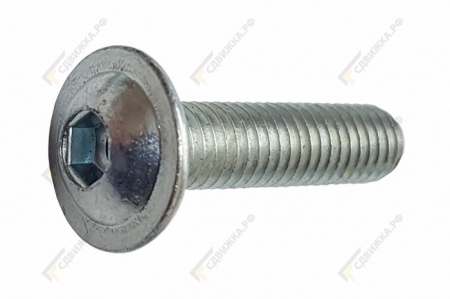 Винт М6х25 цинк 10,9 внутренний шестигранник, полукруглая головка, прессшайба