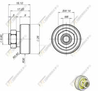 Ролик 26 мм металлическая обойма Schmitz 1057719, 30051169, 1025099