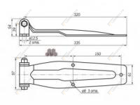 Петля воротная 335 мм нержавейка 9041-1SS