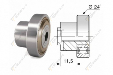 Ролик закрытый под болт с юбкой 11,5 TOP LINE Autocar 53969 А