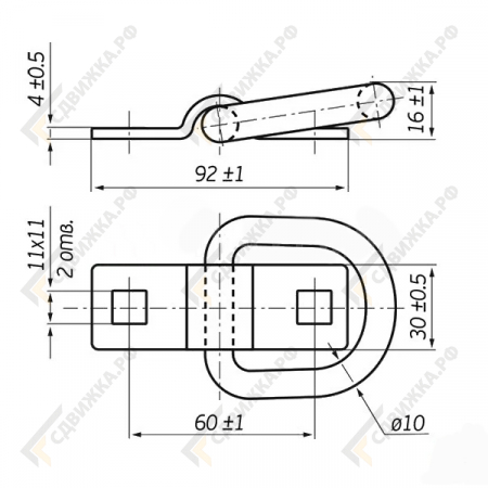 Кольцо крепления груза 3т без чашки 9087