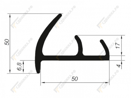 Уплотнитель 5023ТЭП  50мм 30м